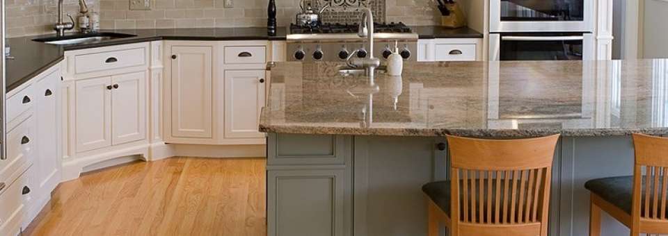 Two tone designer kitchen cabinets by American Design in Florida