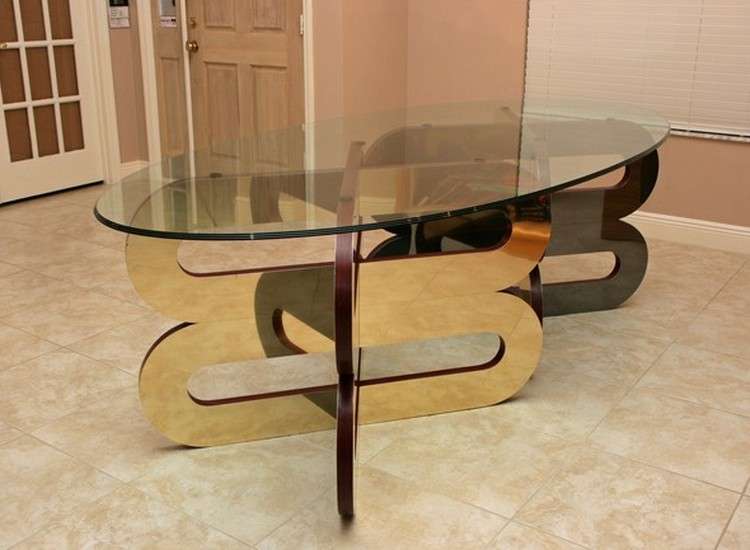 Modern mirror polished stainless steel dining table